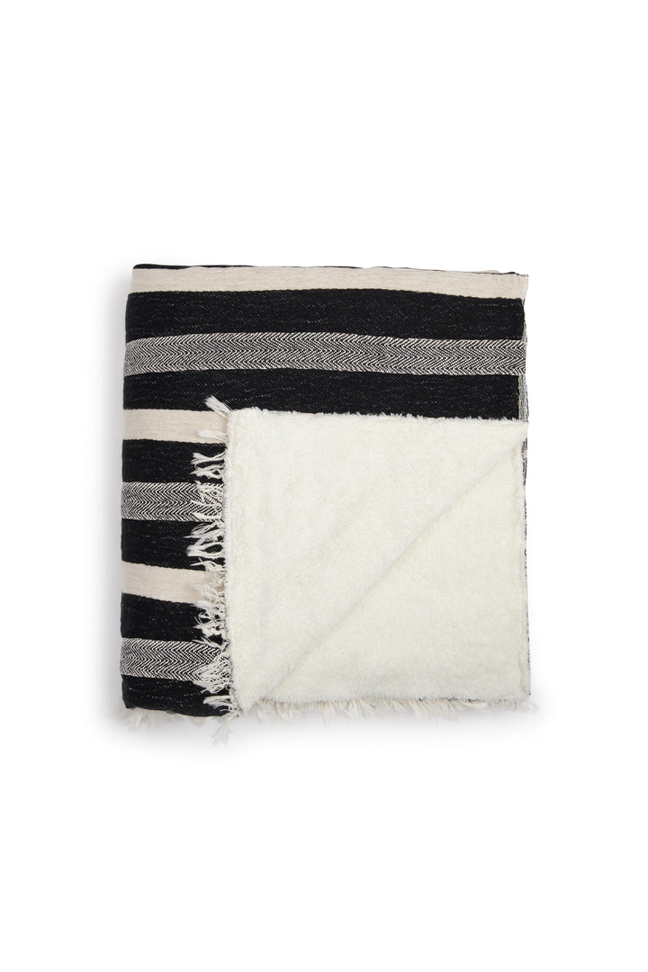 THE WINSLOW  | Striped Linen Blend – Fleece Throw
