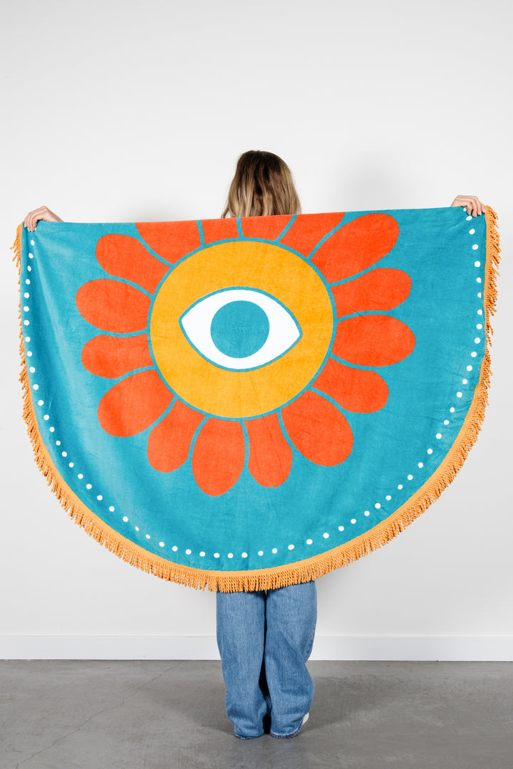 THE FLOWER POWER | Velour Round Towel