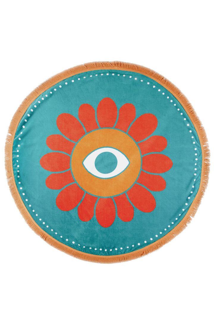 THE FLOWER POWER | Velour Round Towel