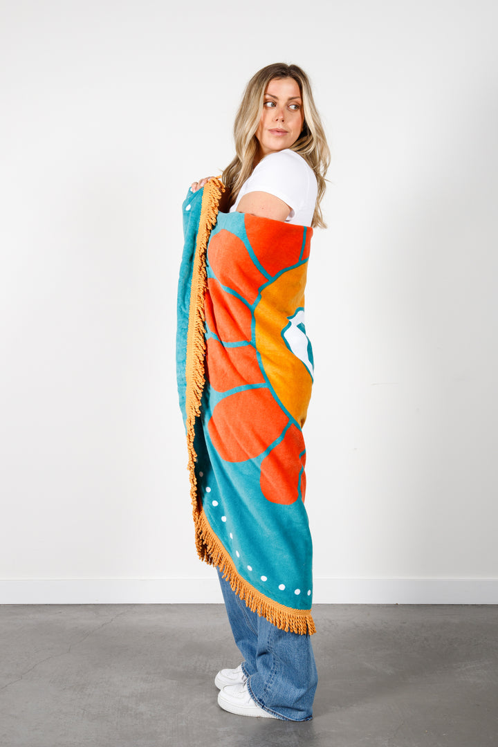 THE FLOWER POWER | Velour Round Towel