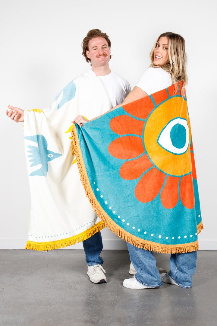 THE FLOWER POWER | Velour Round Towel