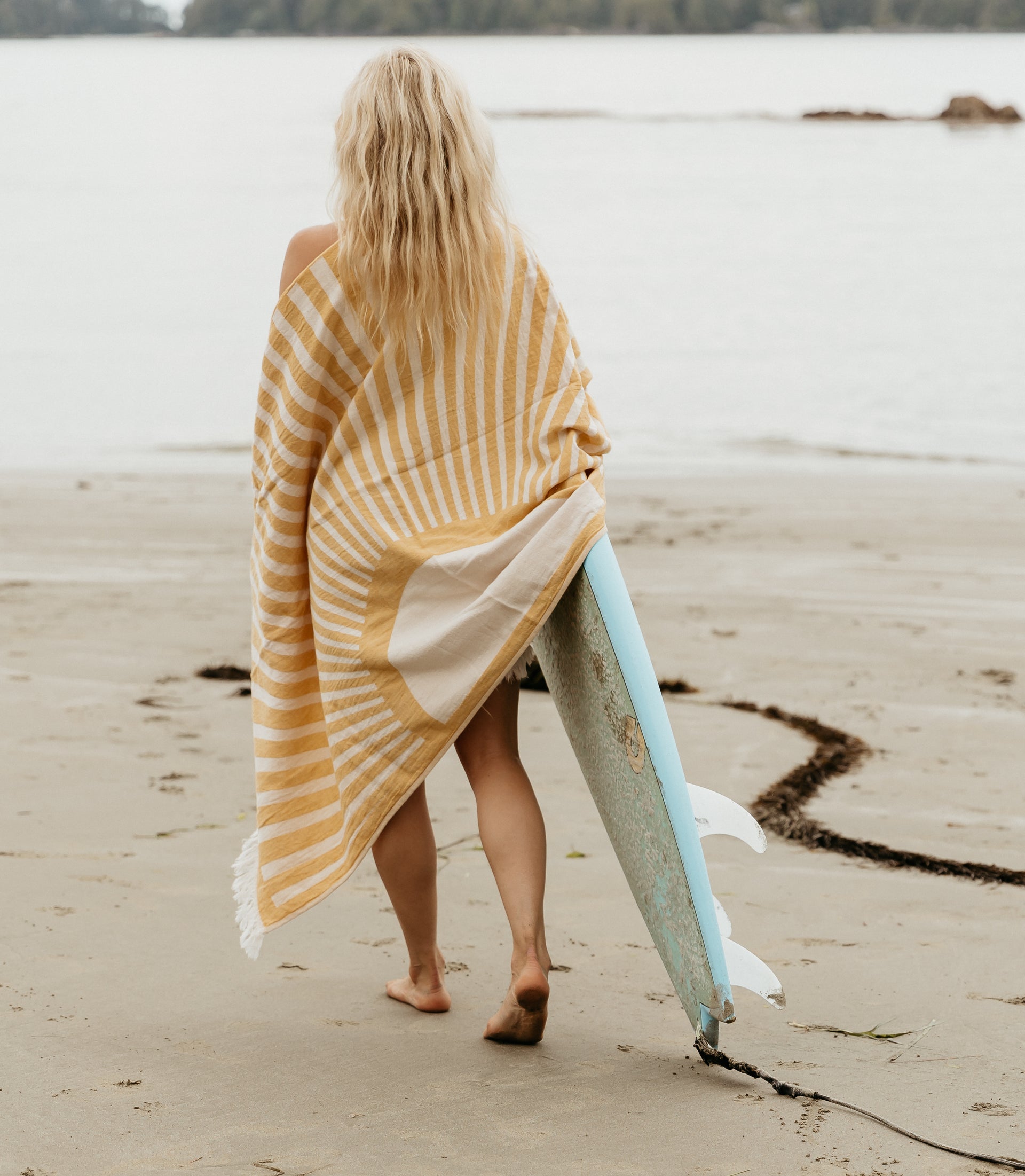 Tofino Towel Boreal Unisex Robe | White + Grey