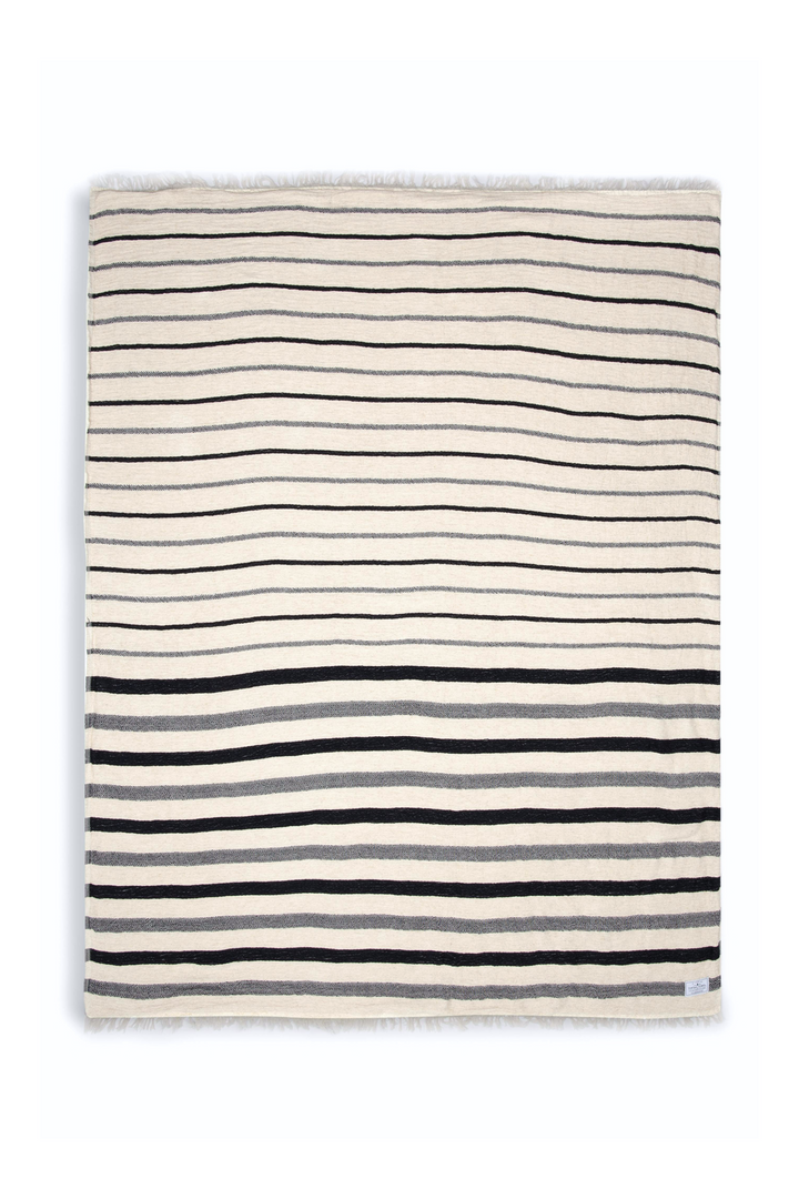 THE WINSLOW  | Striped Linen Blend – Fleece Throw