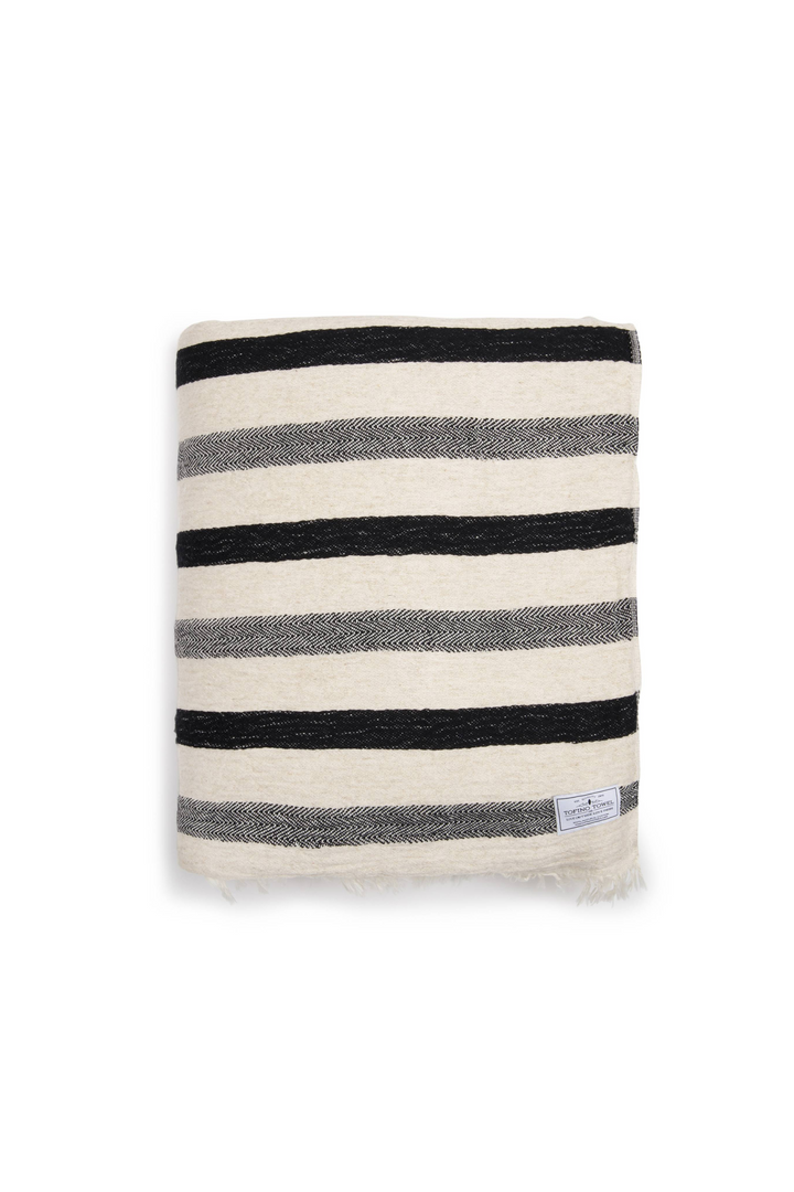 THE WINSLOW  | Striped Linen Blend – Fleece Throw