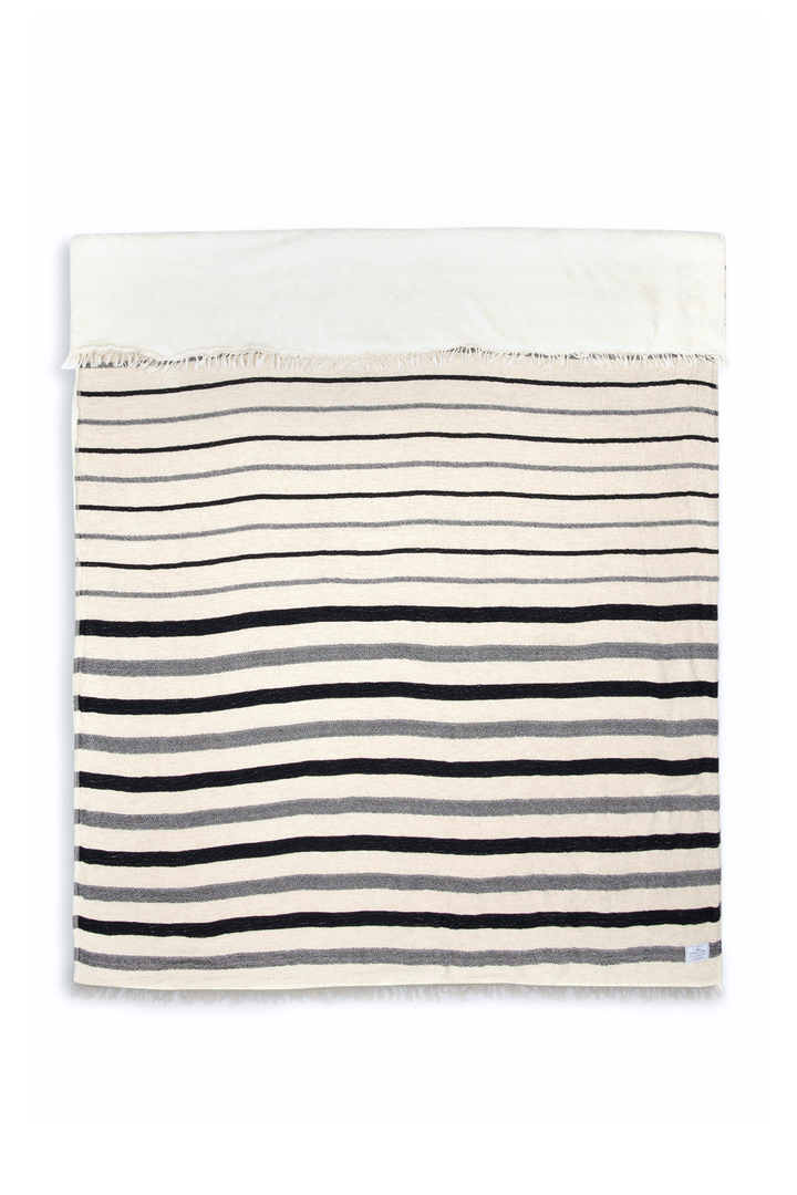 THE WINSLOW  | Striped Linen Blend – Fleece Throw