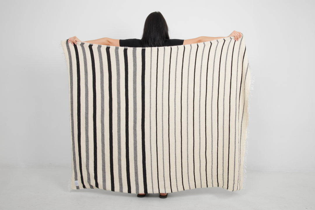 THE WINSLOW  | Striped Linen Blend – Fleece Throw