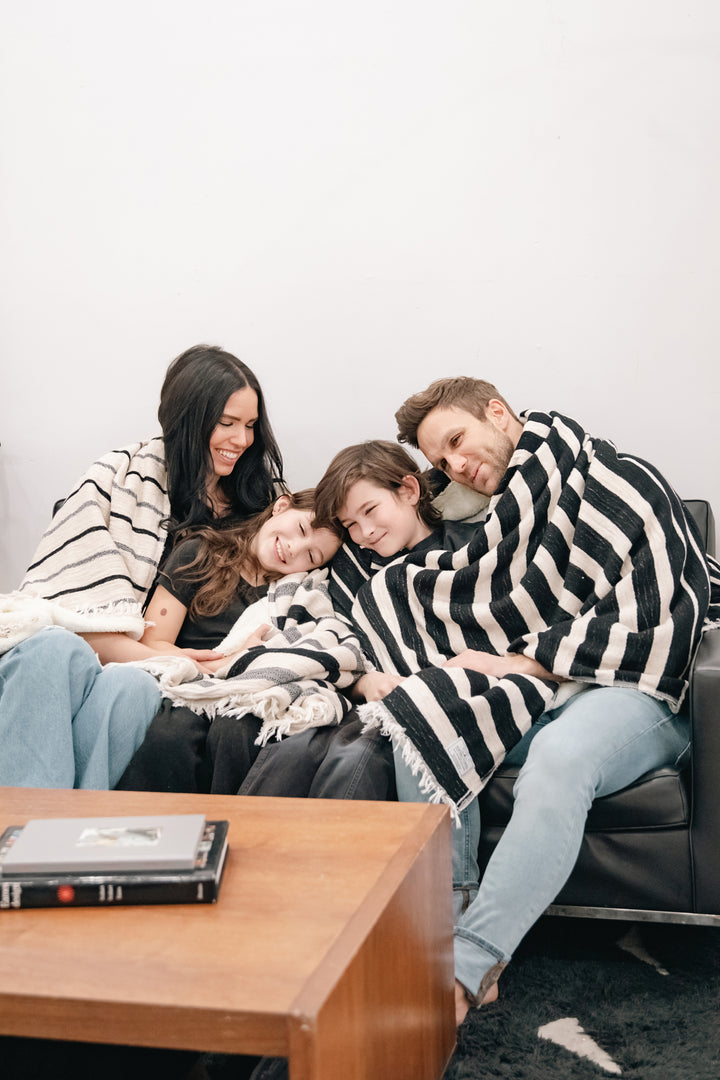 THE WINSLOW  | Striped Linen Blend – Fleece Throw