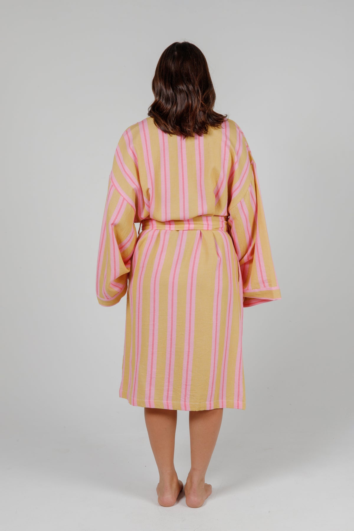 Satchel Robe THE MISTRAL | Unisex Striped Belted Robe – Tofino Towel Co.