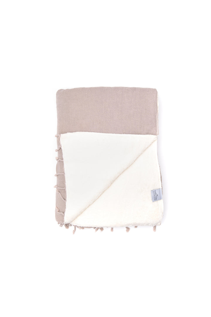 THE SHORE-WASHED <br> Waffle & Fleece Throw