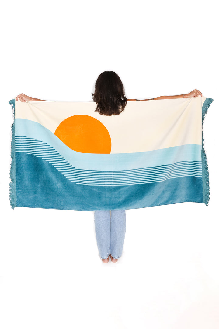 The Ride The Tide Beach Velour Towel
