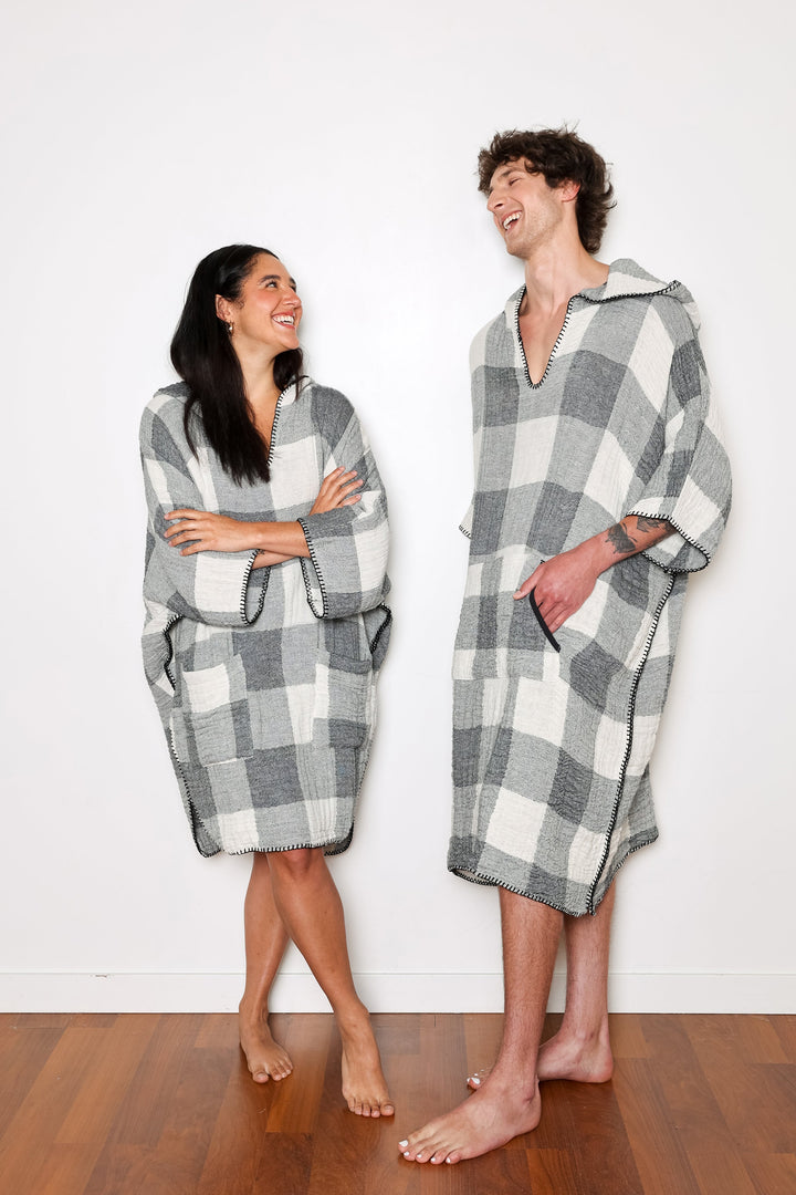 THE LIMITED EDITION PLAID COCOON | Men's Muslin Surf Poncho