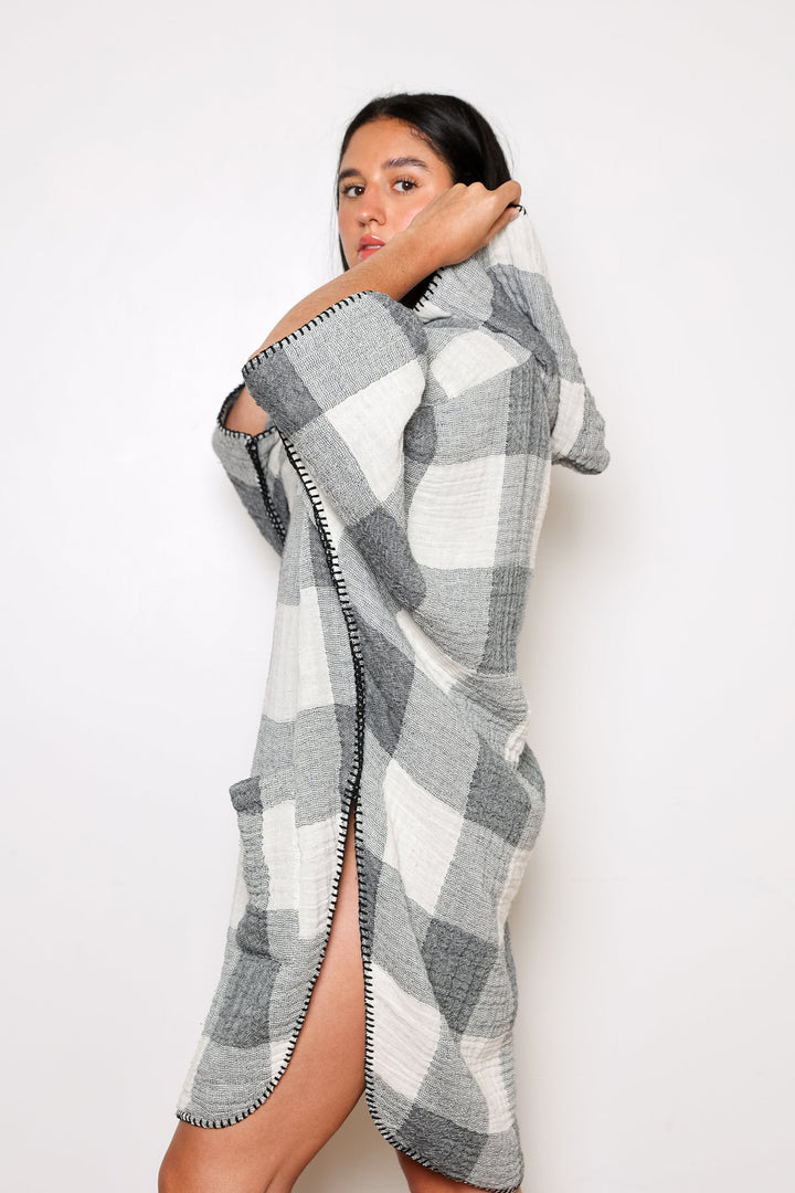 THE LIMITED EDITION PLAID COCOON | Women's Muslin Surf Poncho