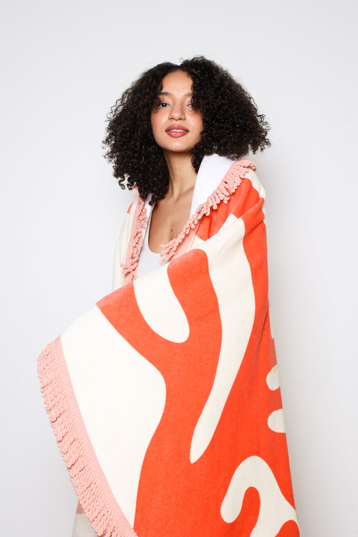 THE CORAL <br> Round Velour Towel